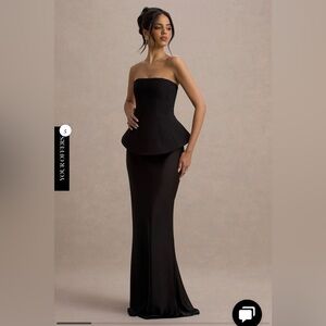 Club L London Ohio Black Strapless Corset Maxi Dress